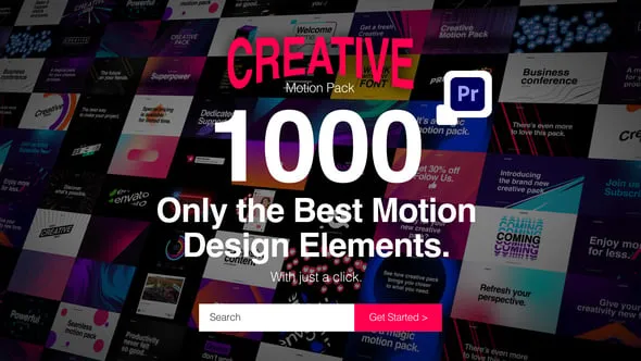 1000个创意文字标题排版设计彩色渐变图形背景动画预设PR脚本 Creative Motion Pack for Premiere Pro