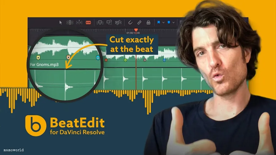 音乐节奏鼓点自动节拍打点标记达芬奇插件 BeatEdit for DaVinci Resolve v1.2.005 Win/Mac版