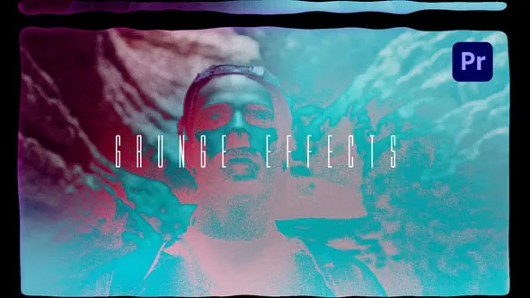 坏信号损坏肮脏失真故障特效叠加效果PR预设 Grunge Effects