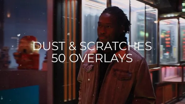50个灰尘和划痕覆盖叠加效果元素-PR模板 50 Dust & Scratches Overlay