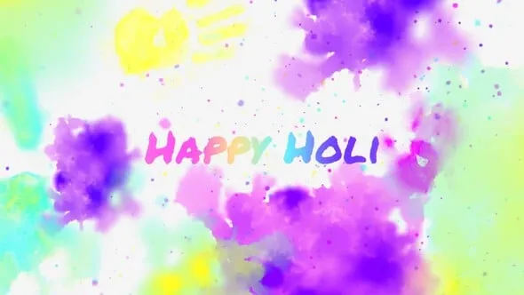 五彩颜料色彩爆发颜色飞溅庆祝活动LOGO片头-PR模板 Colorful Holi Opener Mogrt