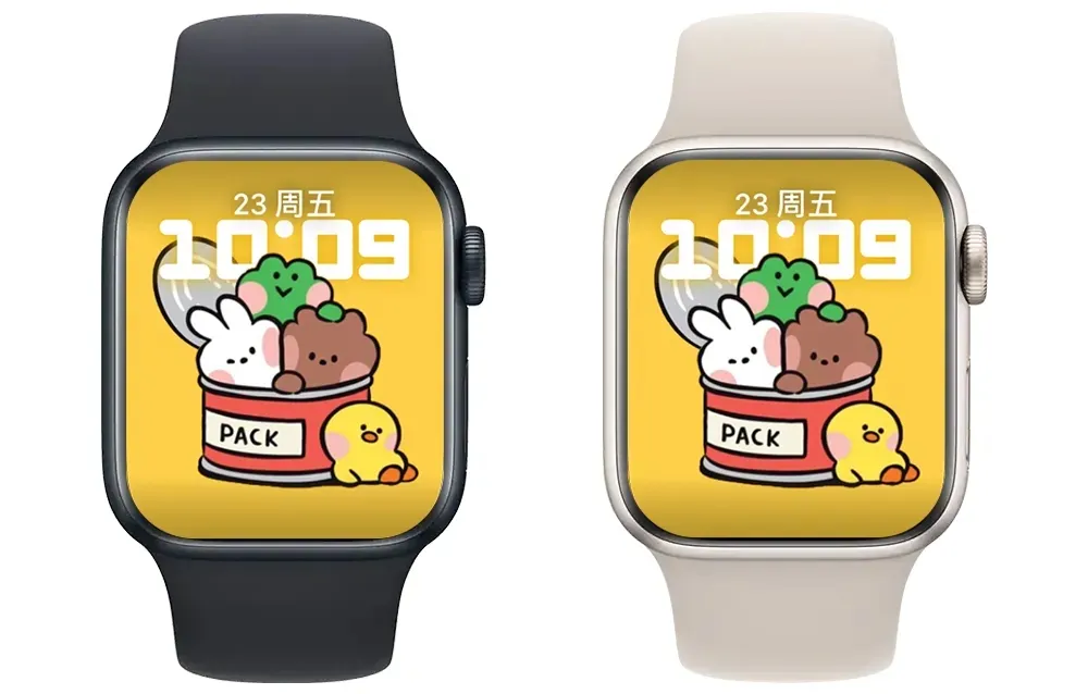 罐头里冒出的三只小可爱苹果表盘 Apple watch原生景深人像表盘.watchface