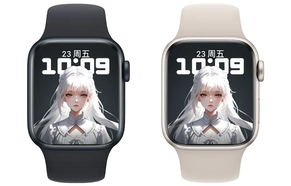 白发飘飘的动漫美少女 苹果表盘 Apple watch原生景深人像表盘.watchface